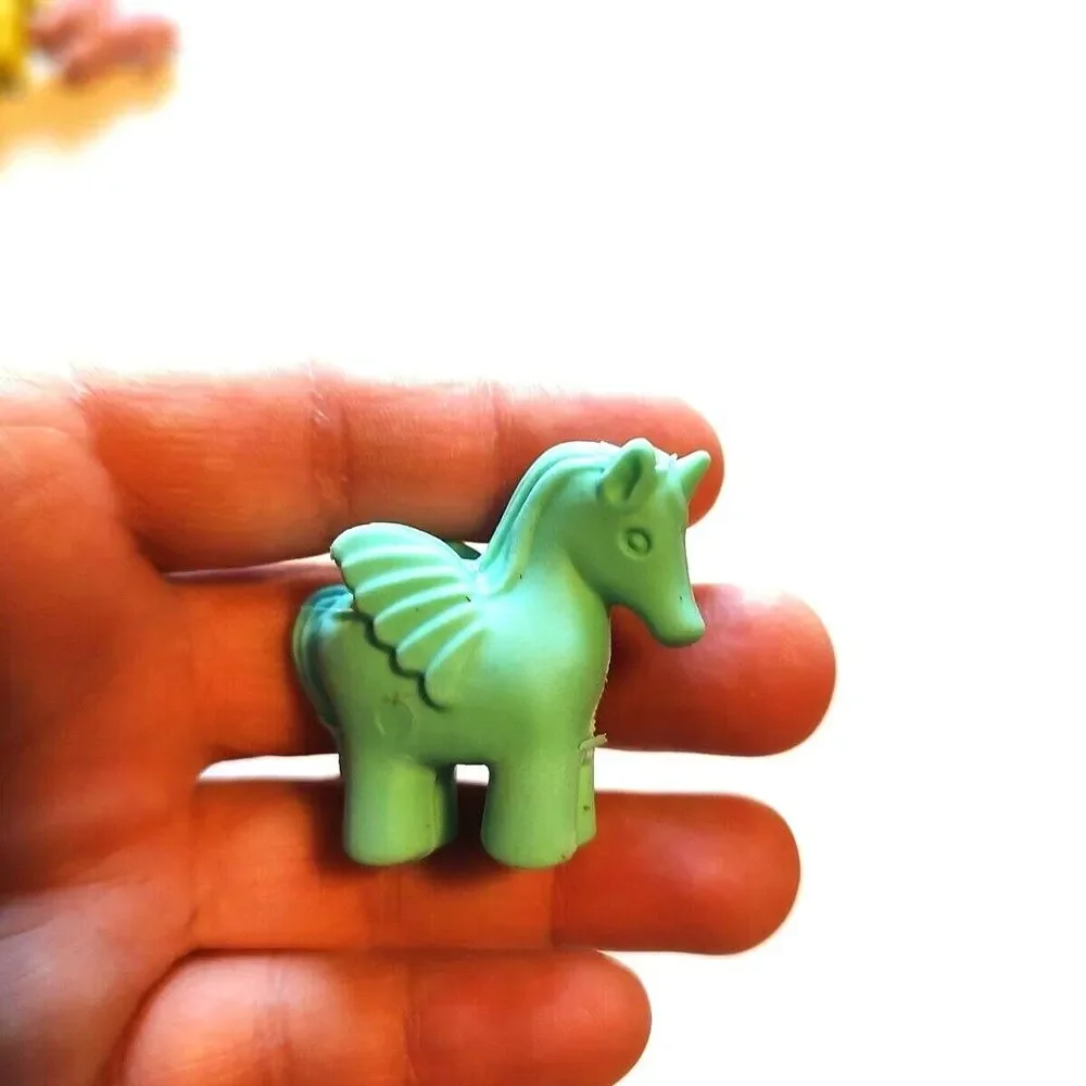 Lot of 4 Unicorn Erasers Party Favors Pastel Colors Flying Horse Animal Wings